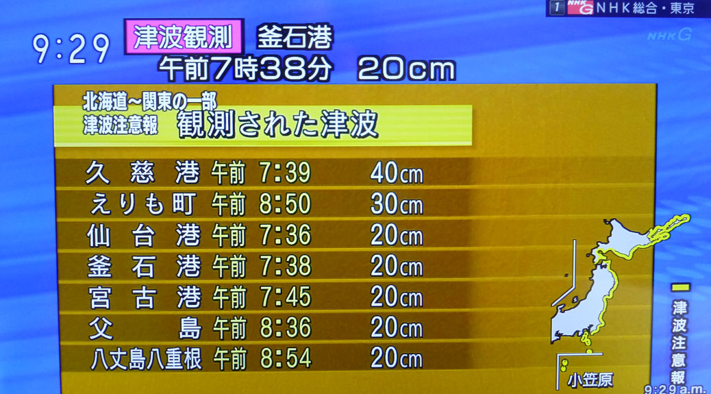 NHK's coverage of the Chile tsunami