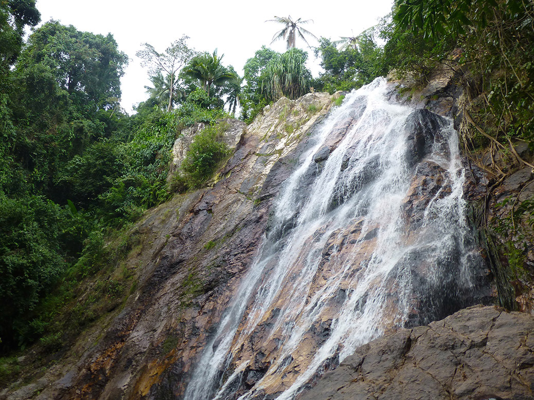 One of the waterfalls at Na Muang on the mountain in the center of Koh Samui