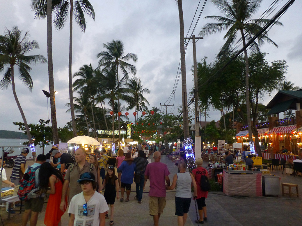 Fisherman's Village in the Bo Phut area on the northern side of Koh Samui. Lots of hotels, food and souvenirs.