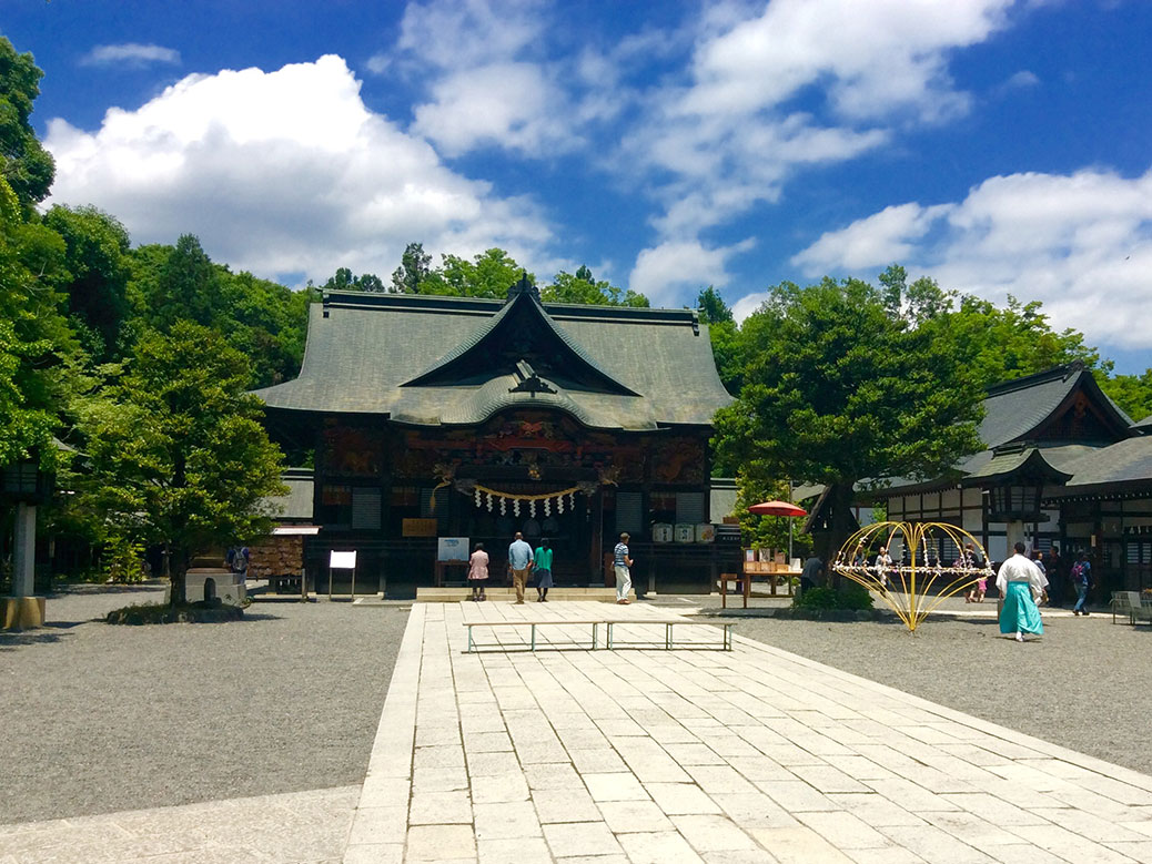 The haiden (prayer hall) of Chichibu Shrine. The shrine dates back more than 900 years and was a sacred site during the Edo period.