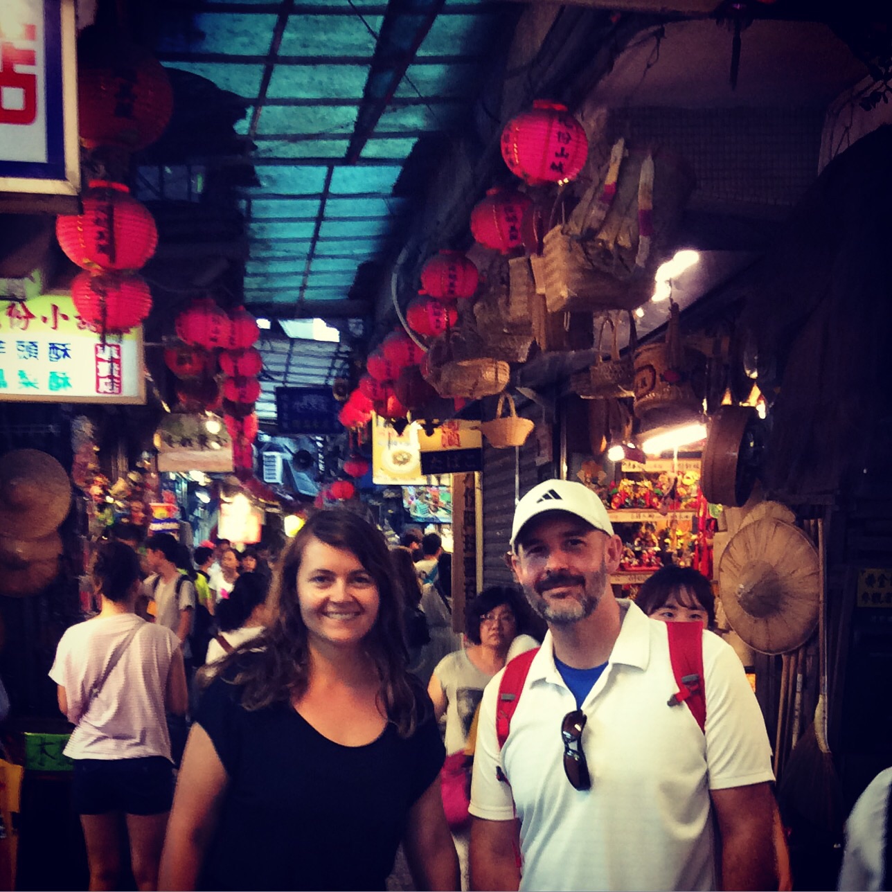 The cobblestone alleyways of Jiufen Old Street, a gold rush town in the late1800s that is now a hot spot for tourists. The site is also said to be a major inspiration for the street scenes in the Miyazaki film "Spirited Away."