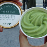 Only in Japan: Komatsuna (Japanese mustard greens) and apple frozen yogurt. Odd, but tasty!