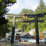 The torii leading to Futarasan Shrine. Founded in 767, the shrine is home to the kami/god of Mt. Nantai and stands as an example of the influence of Japan's mountain culture from the 3rd-1st centuries B.C.