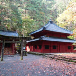 The sacred hall of Kaizan-do was our first stop on the Takino'o Path. The hall was built to cremate Priest Shodo, the founder of Futarasan. His remains are housed in a tomb behind the hall.