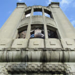 Looking up at the outside of the central dome structure