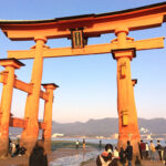 At low tide, you can walk right up to the Great Torii