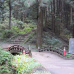 A bridge leading into the forest near Neno-Gongen temple