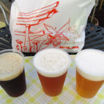 The sampler set from Miyajima Beer—from left to right (and best to least-best), Dunkel, Pale Ale and Pilsner.