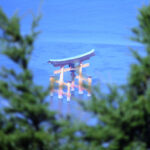 A view of the Great Torii from the top of Mt. Misen