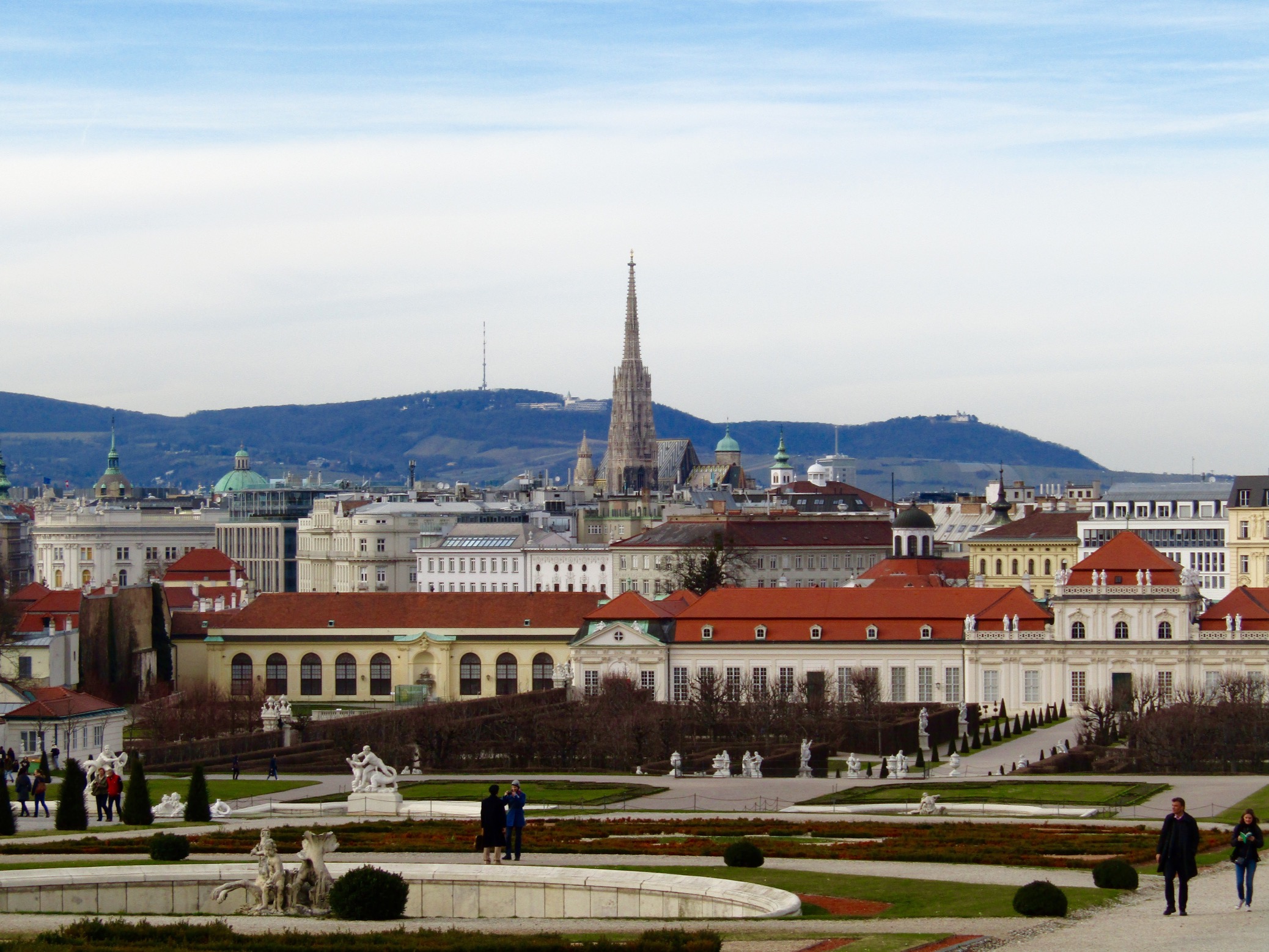 View of Vienna from the Belvedere Palace complex.