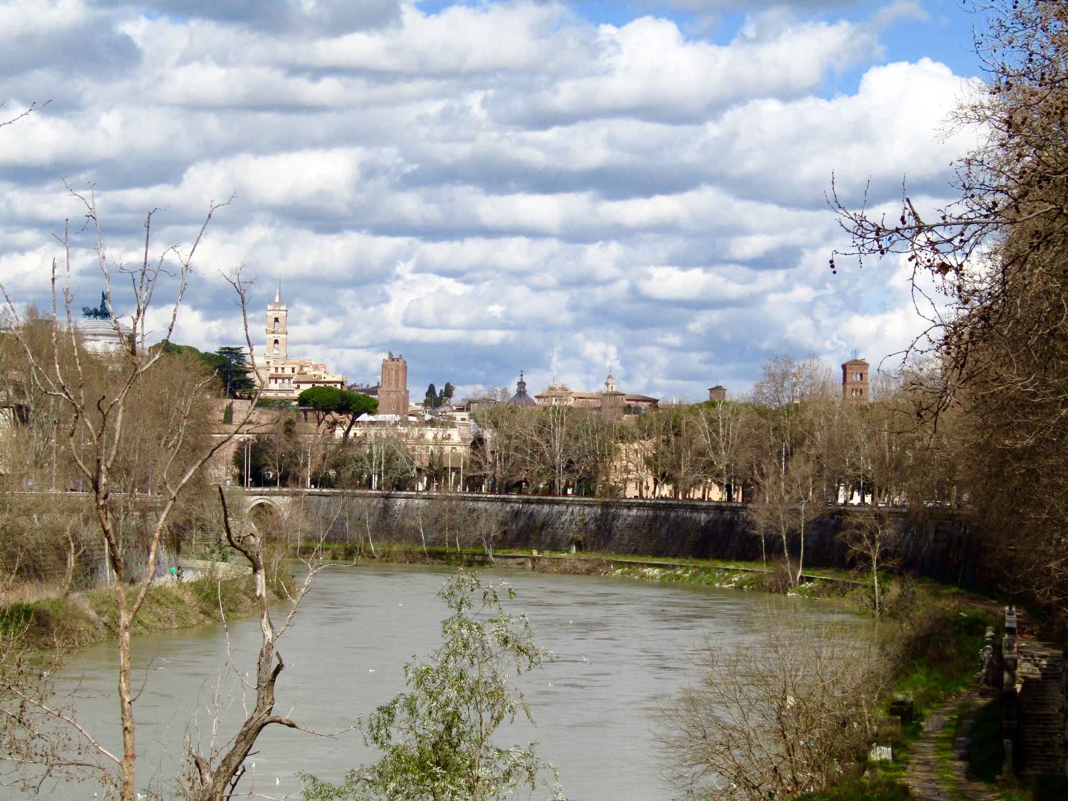 Looking back toward Testaccio from the Ponte Testaccio bridge.