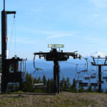 View of Mount Jefferson from Bruno Ski Lift on Mount Hood.