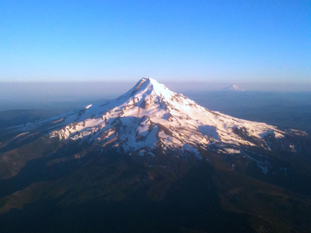 Mount Hood from Airplane