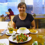 Lunch at Crave with my land lady. I had tea with mint, lentil soup and roasted vegetable skewers.