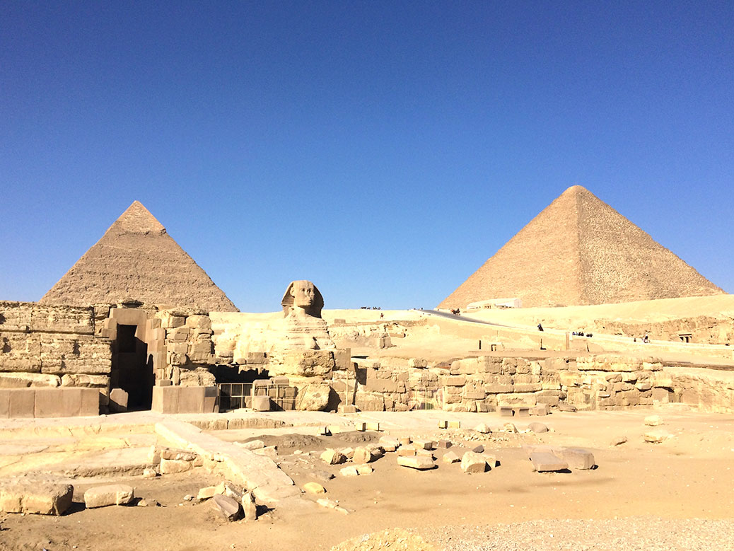 A view of the pyramid complex from the east. This is where the sound and light show takes place.