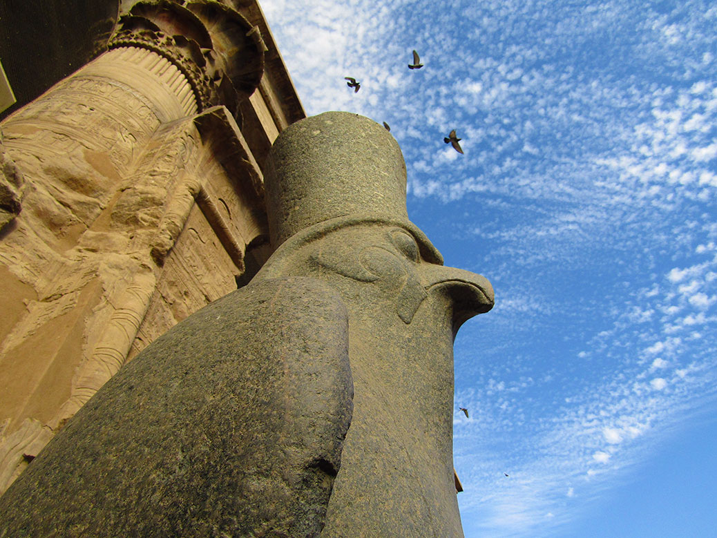 The statue of Horus at Edfu temple.